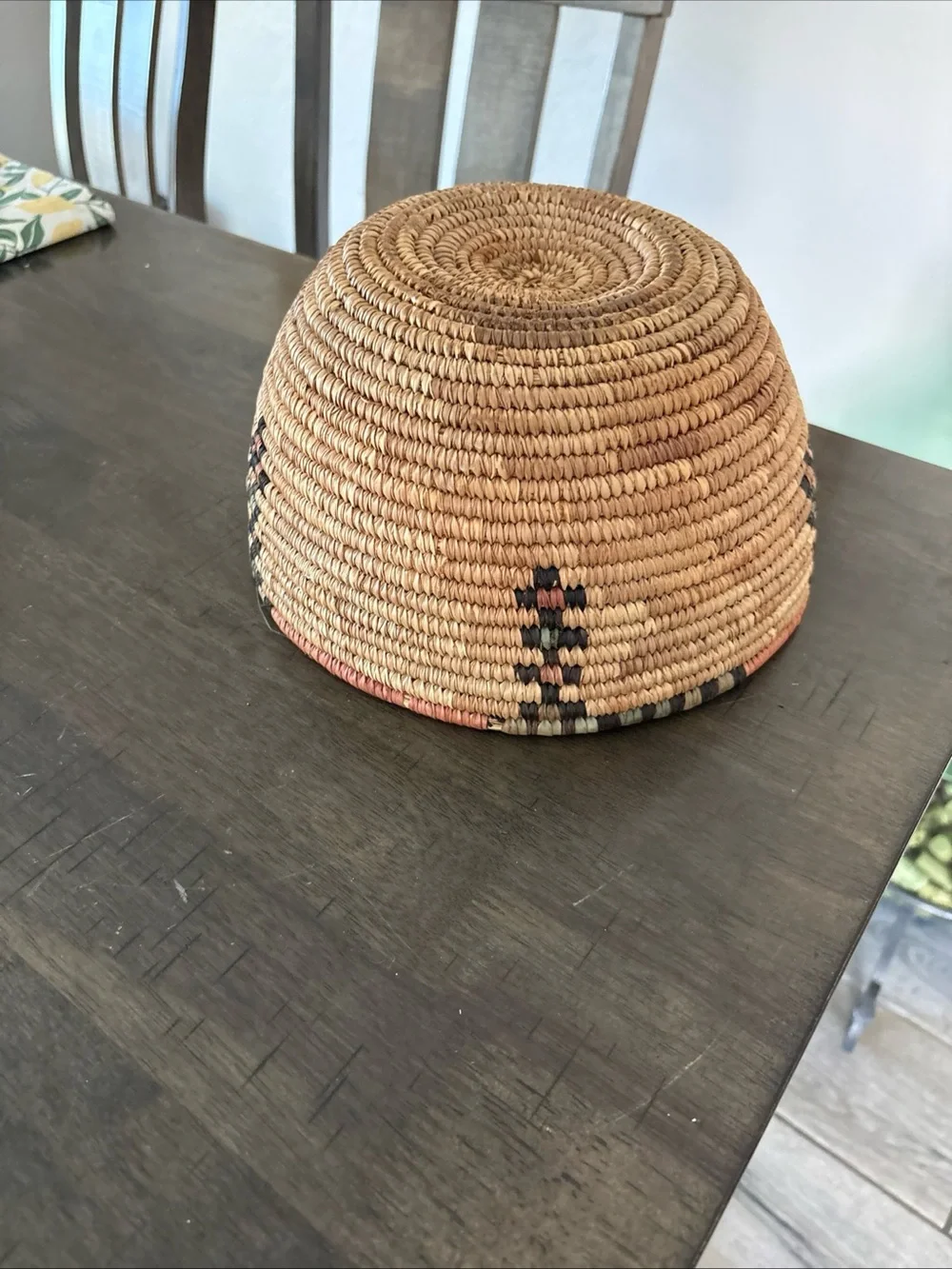 Antique  Deep Woven Grass Basket Handmade Hausa basket from northern Nigeria